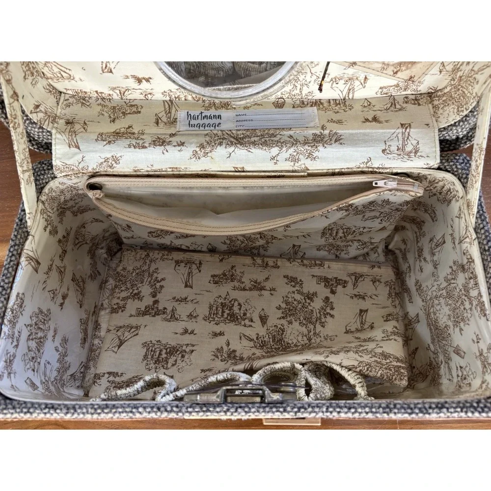Hartmann Vintage Tweed Leather Train Case⭐️Makeup Toile Interior⭐️15